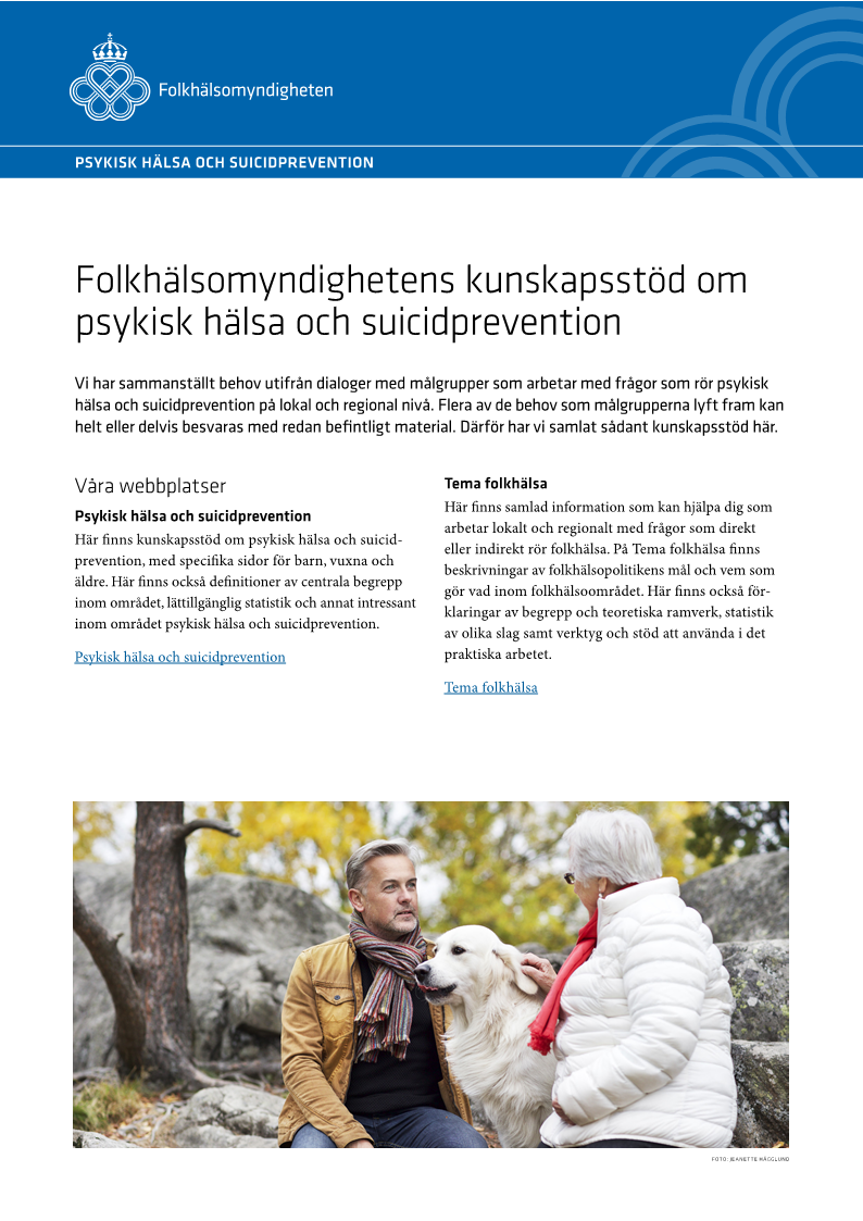 Folkhälsomyndighetens Kunskapsstöd Om Psykisk Hälsa Och ...