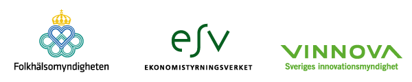 Logotyper; Folkhälsomyndigheten, Ekonomistyrningsverket och Vinnova